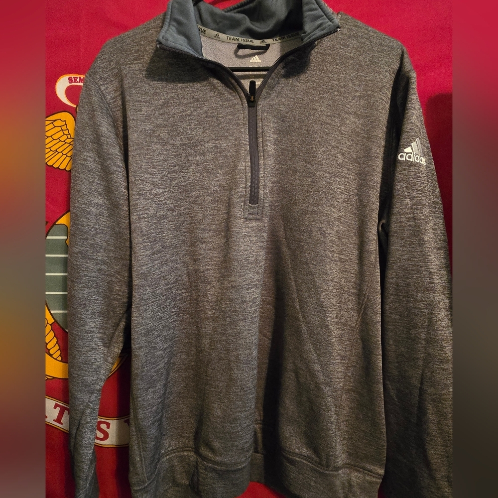 Adidas Gray Quarter-Zip Pullover